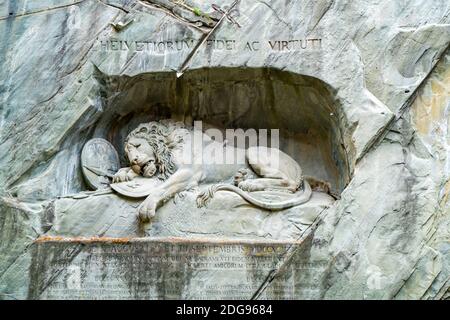 Monument de la mort du Lion de Lucerne Banque D'Images