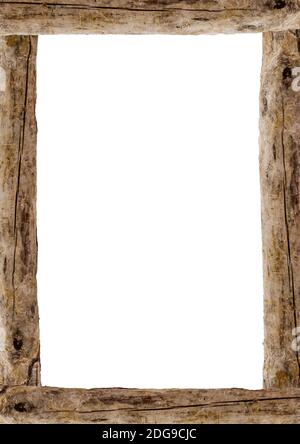 Cadre vierge portrait avec bords en bois Banque D'Images