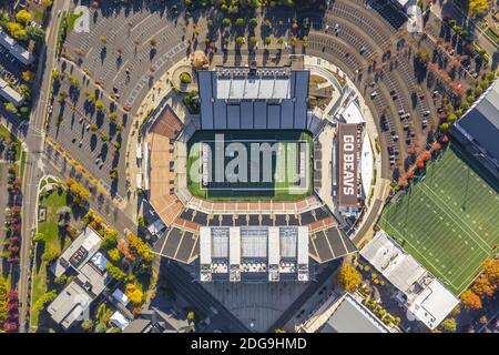 Vue aérienne du stade Reser sur le campus de l'Oregon Université d'État Banque D'Images