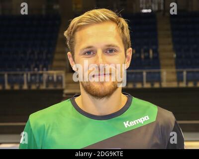 Joueur de handball suédois Albin Lagergren de SC Magdeburg DHB DKB Handball Bundesliga saison 2018/19 Banque D'Images