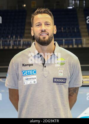 Entraîneur-chef Bennett Wiegert de SC Magdeburg DHB DKB Handball Saison Bundesliga 2018/2019 Banque D'Images