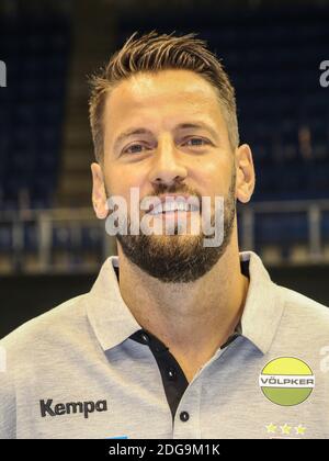 Entraîneur-chef Bennett Wiegert de SC Magdeburg DHB DKB Handball Saison Bundesliga 2018/2019 Banque D'Images