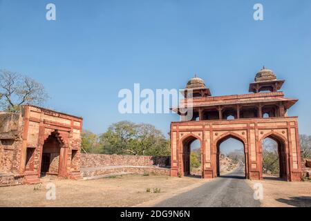 Fort rouge d'Agra. Patrimoine mondial de l'UNESCO. Banque D'Images