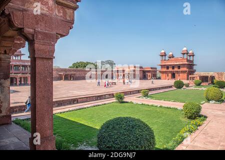 Fort rouge d'Agra. Patrimoine mondial de l'UNESCO. Banque D'Images