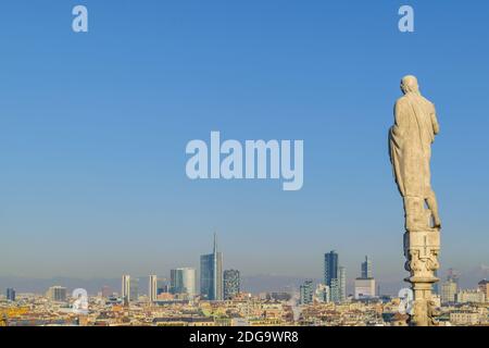 Vue aérienne du paysage urbain ville de Milan, Italie Banque D'Images