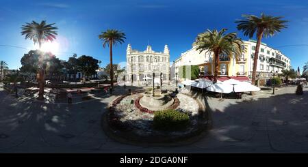 360 x 180 Grad-Panorama: Gabinete Literario (Cabinet littéraire), Plaza de Cairasco, Las Palmas, Gran Canaria, Kanarische Inseln, Espagnol/ impressions: Banque D'Images