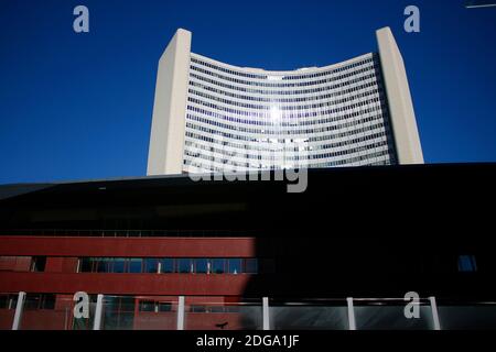 Internationales Zentrum Wien, "International Center' ou 'Uno City', 'Donau City', Wien, Österreich/ Vienne, Autriche (nur für redaktionelle Verwen Banque D'Images