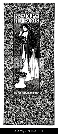 Bradley, son livre, Magazine Prospectus couverture par le designer américain Bradley de 1896 The Studio an Illustrated Magazine of Fine and Applied Art Banque D'Images