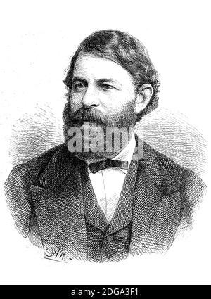Joseph Georg Maria Joachim, 28 juin 1831 - 15 août 1907, violoniste, chef d'orchestre et compositeur austro-hongrois / Joseph Georg Maria Joachim, 28. Juin 1831 - 15. Août 1907, ein österreichisch-ungarischer violoniste, Dirigent und Komponist, Historisch, historique, numérique amélioration de la reproduction d'un original du 19ème siècle / digitale Reproduktion einer Originalvorlage aus dem 19. Jahrhundert Banque D'Images