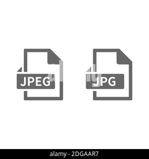 Icône des boutons JPEG et jpg. Symbole vectoriel noir au format de fichier. Illustration de Vecteur