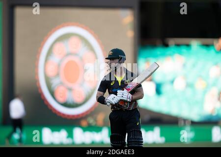 Sydney, Australie. 8 décembre 2020. Matthew Wade, d'Australie, sur le point de battre lors du 3e match de la série Dettol ODI T20I entre l'Australie et l'Inde au Sydney Cricket Ground, Sydney, Australie, le 8 décembre 2020. Photo de Peter Dovgan. Utilisation éditoriale uniquement, licence requise pour une utilisation commerciale. Aucune utilisation dans les Paris, les jeux ou les publications d'un seul club/ligue/joueur. Crédit : UK Sports pics Ltd/Alay Live News Banque D'Images