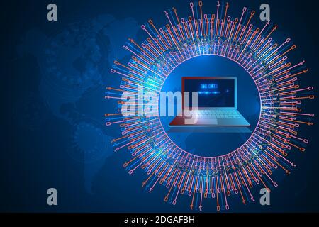 visualisation des big data à l'aide de la technologie informatique résumé Illustration de Vecteur