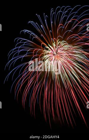 Feux d'artifice colorés pris le 4 juillet Banque D'Images