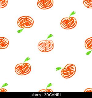 Style dessin animé Apples motif motif transparent motif Banque D'Images