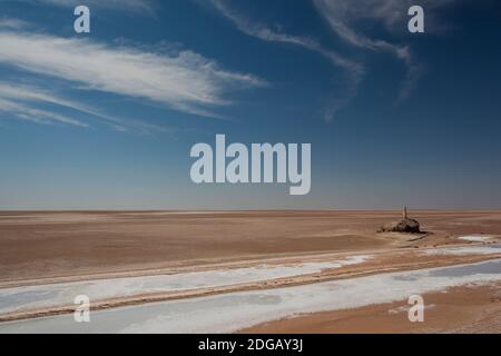 Lac salé de Chott El Jerid, Tozeur, Tunisie Banque D'Images