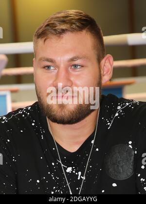 Tom Schwarz, champion de poids lourd Inter-Conti de WBO de ses Boxing Banque D'Images