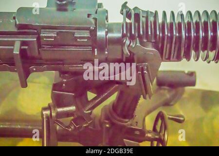 Mitrailleuse légère japonaise de 7,7 mm dans le musée public. Light machine gun est une arme automatique conçu pour être employé par un soldat comme un Banque D'Images