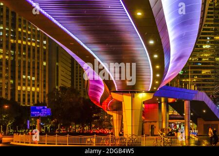 Lujiazui District nigth Scene, Shanghai, Chine Banque D'Images