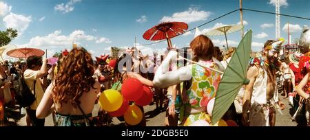 Groupe jouant sur la promenade à Coney Island, Brooklyn, New York City, New York State, États-Unis Banque D'Images