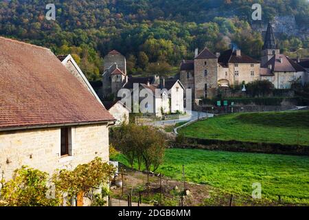 Abbaye de Baume à Baume-les-Messieurs, les Reculés, Jura, Franche-Comté, France Banque D'Images