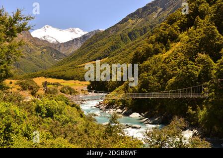 Le sentier du glacier Rob Roy près de Wanaka en Nouvelle-Zélande Banque D'Images