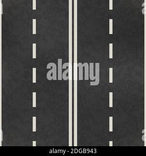 Vue de dessus de la route, tracé réaliste de l'autoroute Illustration de Vecteur