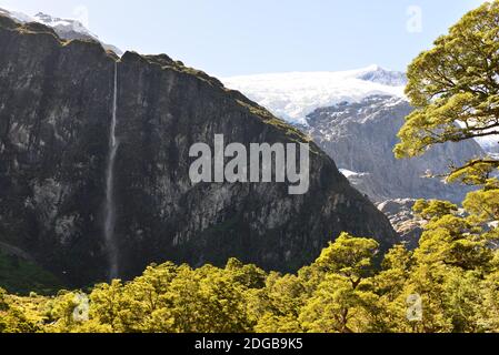 Le sentier du glacier Rob Roy près de Wanaka en Nouvelle-Zélande Banque D'Images