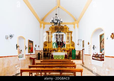 Chapelle Saint-Jean-Latran-Capilla de San Juan de Letrán. Son intérieur se compose d'une nef rectangulaire, sur l'autel principal est la Virgen de los Dolores, Banque D'Images