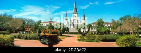 Jardin de la cathédrale Saint-Louis, Jackson Square, quartier français, la Nouvelle-Orléans, Louisiane, États-Unis Banque D'Images