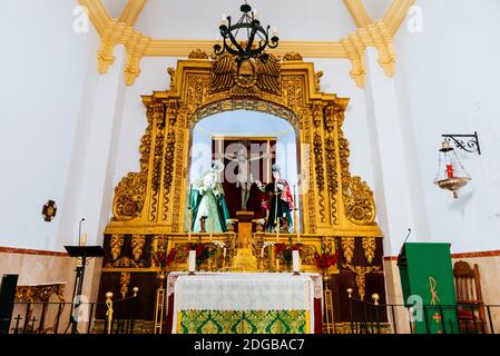 Chapelle Saint-Jean-Latran-Capilla de San Juan de Letrán. Son intérieur se compose d'une nef rectangulaire, sur l'autel principal est la Virgen de los Dolores, Banque D'Images