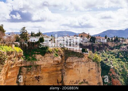 Ronda, vieille ville, paysage urbain sur la gorge du Tajo. Ronda, Málaga, Andalousie, Espagne, Europe Banque D'Images