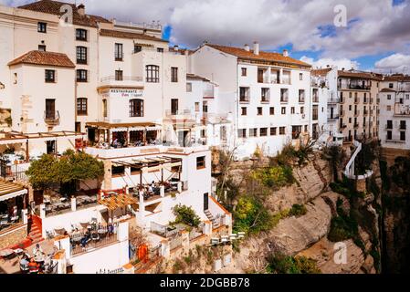 Ronda, vieille ville, paysage urbain sur la gorge du Tajo. Ronda, Málaga, Andalousie, Espagne, Europe Banque D'Images