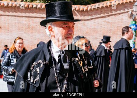 Alegre Cofradía del Entierro de la Sardina-joyeuse Fraternité de la L'enterrement de la Sarde.le 'Burial de la Sarde' est un Célébration de la cérémonie espagnole Banque D'Images