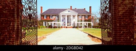 Entrée d'une maison, Boone Hall Plantation, Mount Pleasant, Charleston, Caroline du Sud, États-Unis Banque D'Images