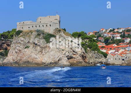 Le XIe siècle fort Lovrijenac alias forteresse Saint-Laurent à Dubrovnik, Croatie Banque D'Images