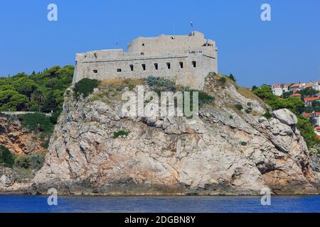 Le XIe siècle fort Lovrijenac alias forteresse Saint-Laurent à Dubrovnik, Croatie Banque D'Images