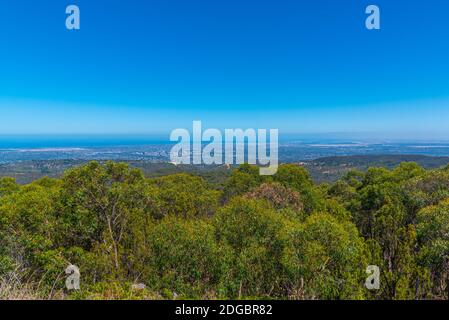 Vue aérienne d'Adélaïde depuis Mount Lofty, Australie Banque D'Images