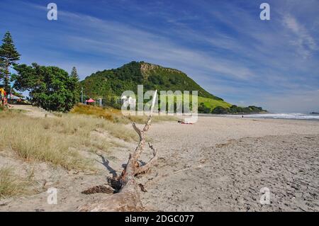 Vue sur la plage, Mount Maunganui, Tauranga, Bay of Plenty, North Island, New Zealand Banque D'Images