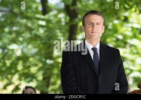 Le président élu Emmanuel Macron assiste à une cérémonie marquant l'anniversaire de l'abolition de l'esclavage le mercredi 10 mai 2017 à Paris. Photo par POOL/Pierre Villard/ABACAPRESS.COM Banque D'Images