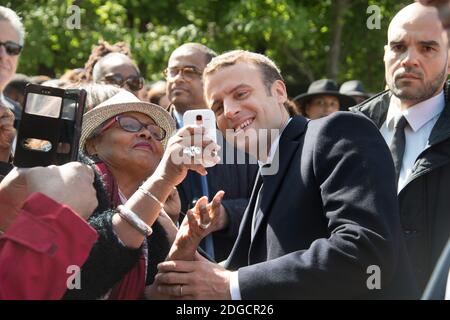 Le président élu Emmanuel Macron assiste à une cérémonie marquant l'anniversaire de l'abolition de l'esclavage le mercredi 10 mai 2017 à Paris. Photo par POOL/Pierre Villard/ABACAPRESS.COM Banque D'Images