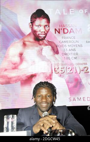 Michel Soro, champion du monde de WBA. Lors d'une présentation à Paris, France, le 12 mai 2017. Photo d'Alain Apaydin/ABACAPRESS.COM Banque D'Images