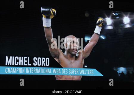 Michel Soro, champion du monde de WBA. Lors d'une présentation à Paris, France, le 12 mai 2017. Photo d'Alain Apaydin/ABACAPRESS.COM Banque D'Images