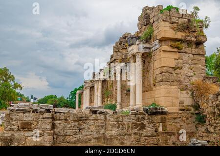 Les ruines de l'agora à côté, Bibliothèque, Antalya, Turquie Banque D'Images