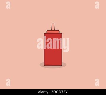 Motif d'illustration représentant une bouteille de sauce Illustration de Vecteur