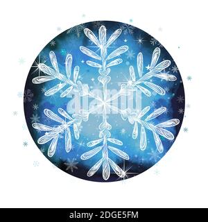 Flocons de neige pittoresques bleus. Illustration vectorielle Illustration de Vecteur