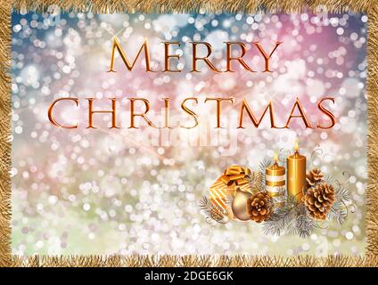 Joyeux Noël et bonne année carte de vœux. Banque D'Images