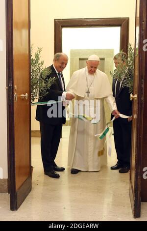 Le Pape François assiste à l'inauguration de la Fondation Pontificale 'Solas Occurentes', siège de Rome, au Palazzo San Callisto, le 9 juin 2017 à Rome, en Italie. Scholas Occurentes est une fondation pontificale construite et créée par le Pape François le 13 août 2013, présente dans 190 pays. Photo par ABACAPRESS.COM Banque D'Images