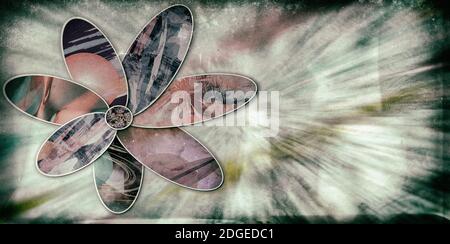 Image abstraite d'une fleur sur fond clair Banque D'Images