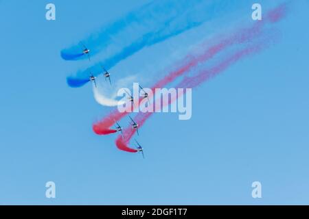 DÃ©monstration des 9 alphabets de la patrouille de France Banque D'Images