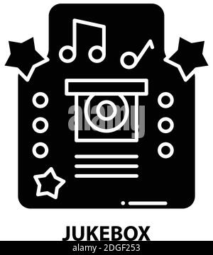 icône jukebox, symbole vectoriel noir avec traits modifiables, illustration du concept Illustration de Vecteur